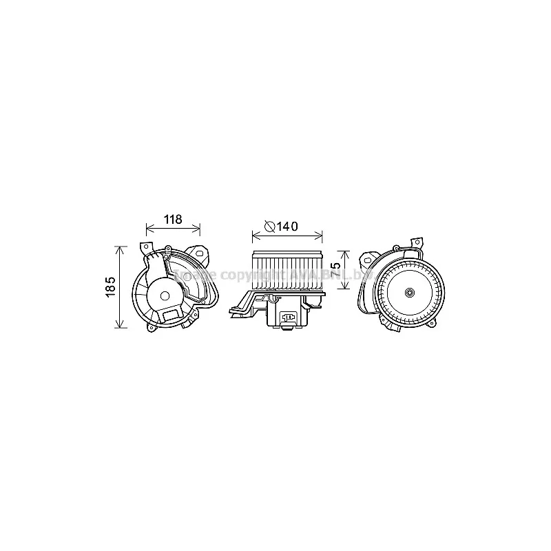 Moteur électrique, pulseur d'air habitacle AVA QUALITY COOLING AL8134