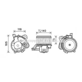 Moteur électrique, pulseur d'air habitacle AVA QUALITY COOLING AL8135