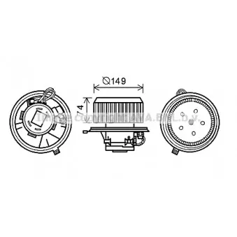 Moteur électrique, pulseur d'air habitacle AVA QUALITY COOLING AL8138