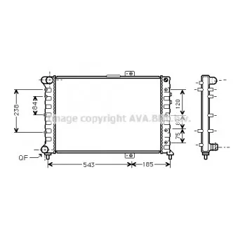 Radiateur, refroidissement du moteur AVA QUALITY COOLING ALA2075