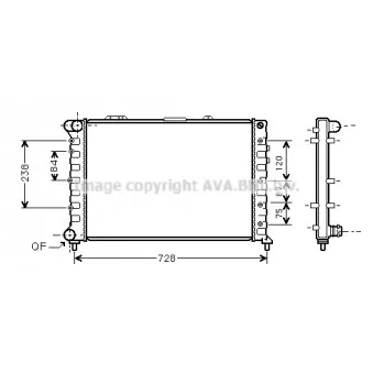 Radiateur, refroidissement du moteur AVA QUALITY COOLING ALA2079