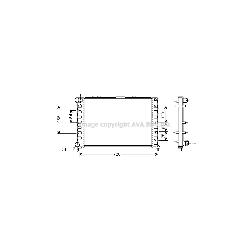 Radiateur, refroidissement du moteur AVA QUALITY COOLING ALA2079