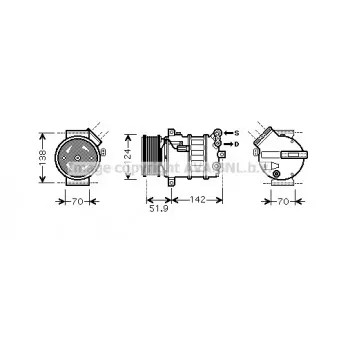 Compresseur, climatisation AVA QUALITY COOLING ALK112