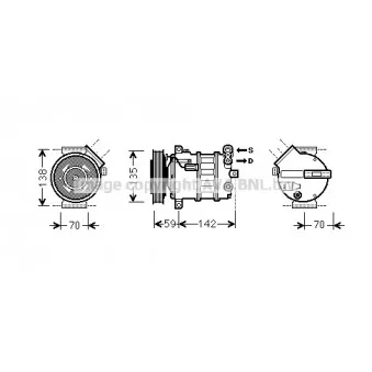 Compresseur, climatisation AVA QUALITY COOLING ALK131