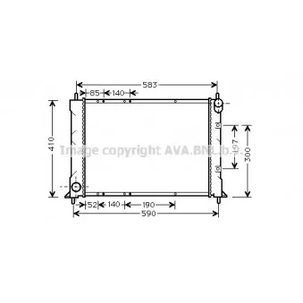 Radiateur, refroidissement du moteur AVA QUALITY COOLING AU2149