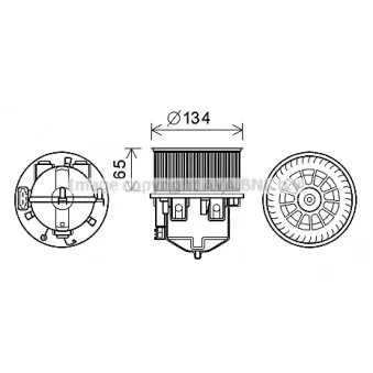 Moteur électrique, pulseur d'air habitacle AVA QUALITY COOLING AU8221