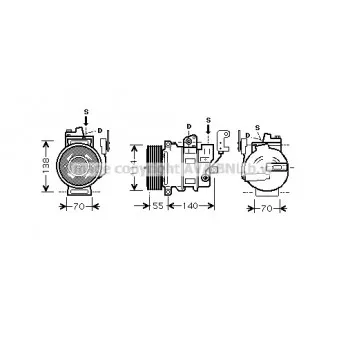 Compresseur, climatisation AVA QUALITY COOLING AUK187