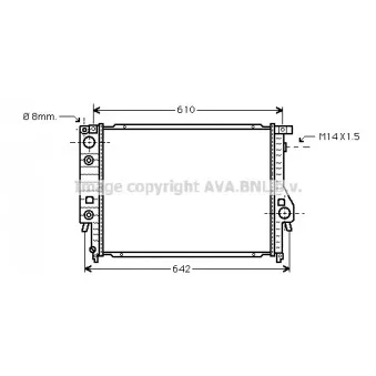 Radiateur, refroidissement du moteur AVA QUALITY COOLING BW2048