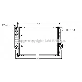 Radiateur, refroidissement du moteur AVA QUALITY COOLING BW2092