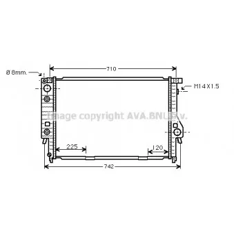 Radiateur, refroidissement du moteur AVA QUALITY COOLING BW2094