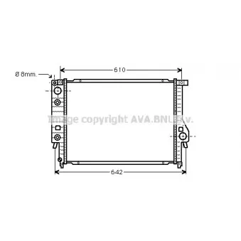 Radiateur, refroidissement du moteur AVA QUALITY COOLING BW2097