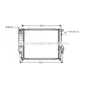 Radiateur, refroidissement du moteur AVA QUALITY COOLING BW2098