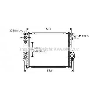 Radiateur, refroidissement du moteur AVA QUALITY COOLING BW2099