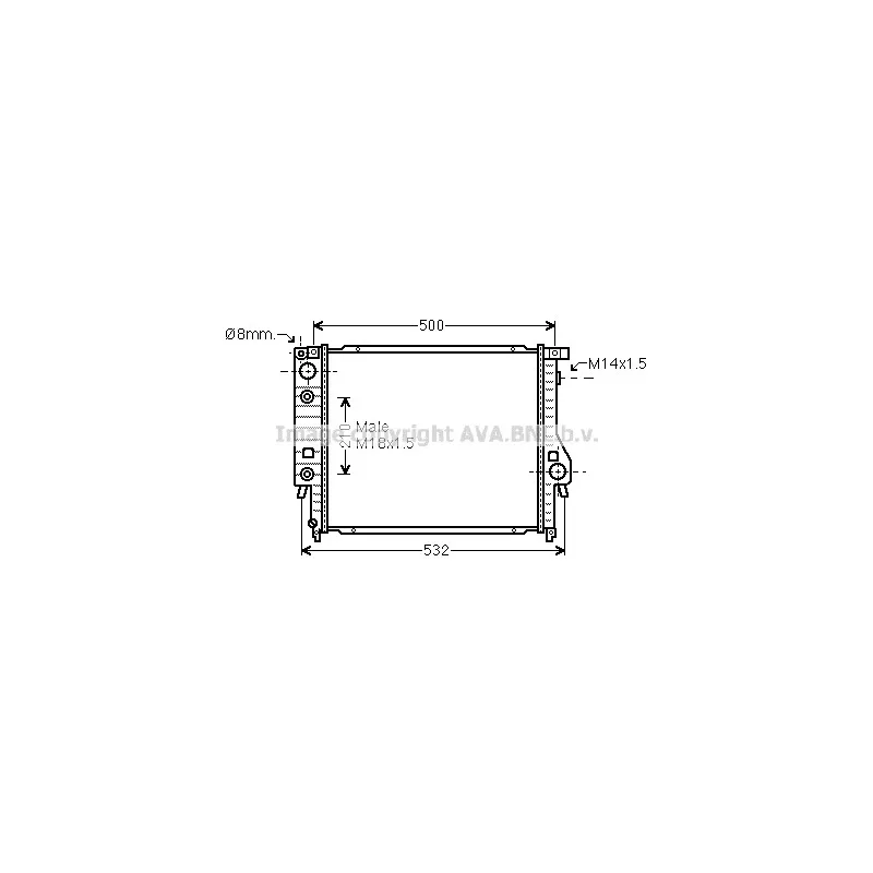 Radiateur, refroidissement du moteur AVA QUALITY COOLING BW2099