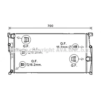 Radiateur, refroidissement du moteur AVA QUALITY COOLING BW2456