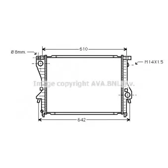 Radiateur, refroidissement du moteur AVA QUALITY COOLING BWA2222