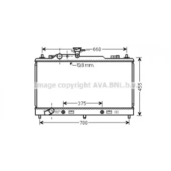 Radiateur, refroidissement du moteur AVA QUALITY COOLING BWA2307