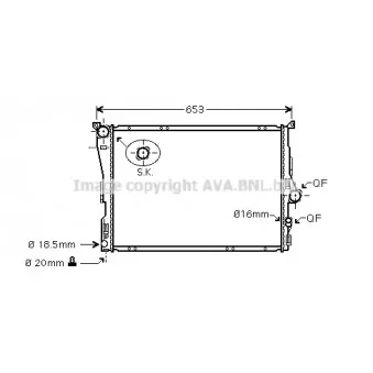 Radiateur, refroidissement du moteur AVA QUALITY COOLING BWA2343