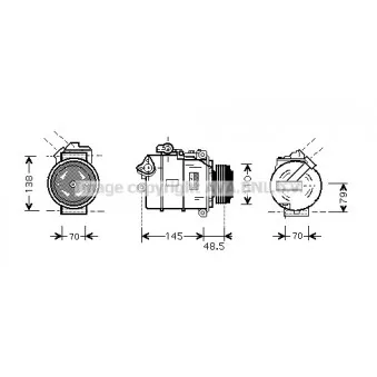 Compresseur, climatisation AVA QUALITY COOLING BWAK309