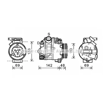 Compresseur, climatisation AVA QUALITY COOLING BWAK443