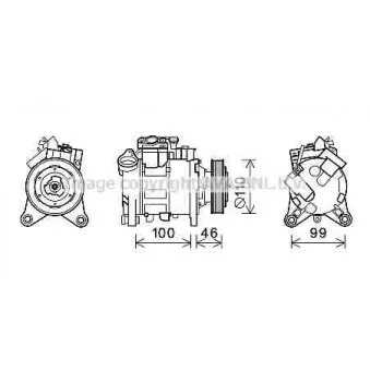 Compresseur, climatisation AVA QUALITY COOLING BWK489