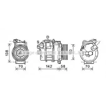 Compresseur, climatisation AVA QUALITY COOLING BWK496