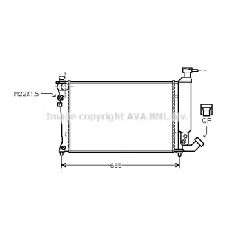 Radiateur, refroidissement du moteur AVA QUALITY COOLING CN2057