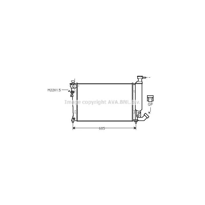 Radiateur, refroidissement du moteur AVA QUALITY COOLING CN2057