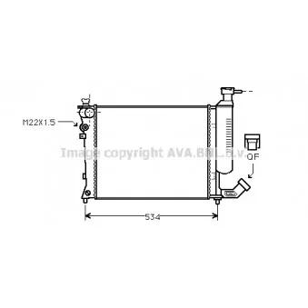 Radiateur, refroidissement du moteur AVA QUALITY COOLING CN2059