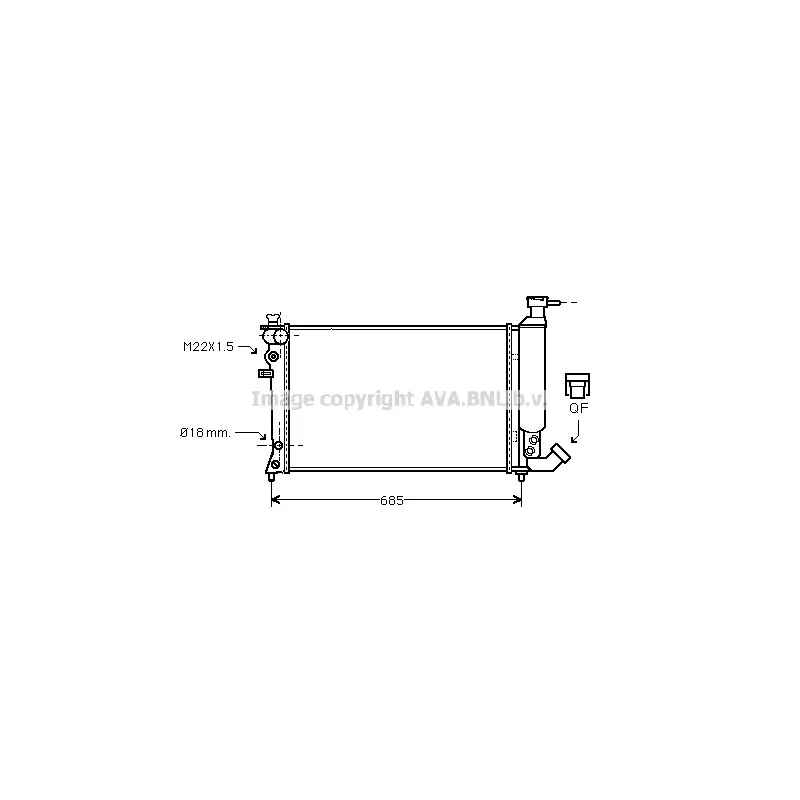 Radiateur, refroidissement du moteur AVA QUALITY COOLING CN2060