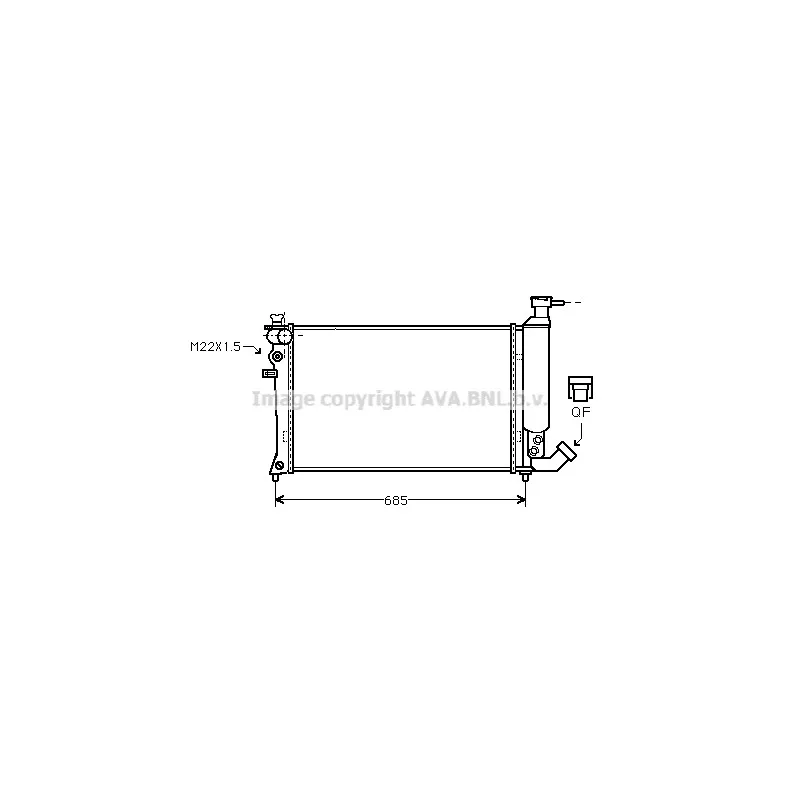 Radiateur, refroidissement du moteur AVA QUALITY COOLING CN2062