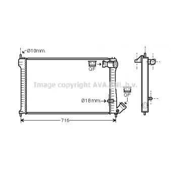 Radiateur, refroidissement du moteur AVA QUALITY COOLING CN2102