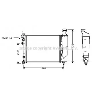 Radiateur, refroidissement du moteur AVA QUALITY COOLING CN2115