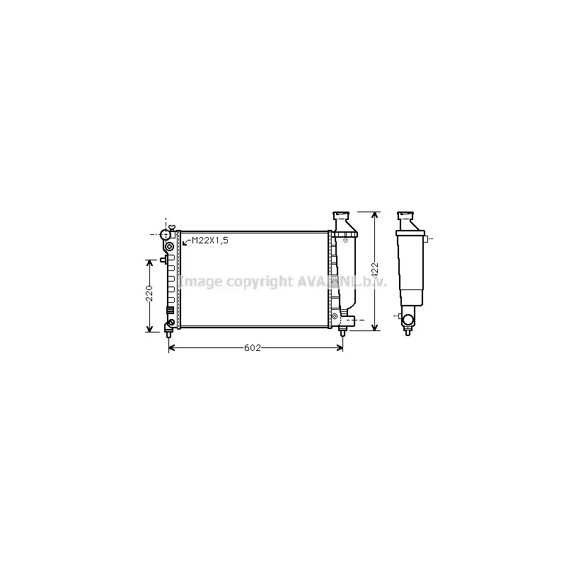 Radiateur, refroidissement du moteur AVA QUALITY COOLING CN2117