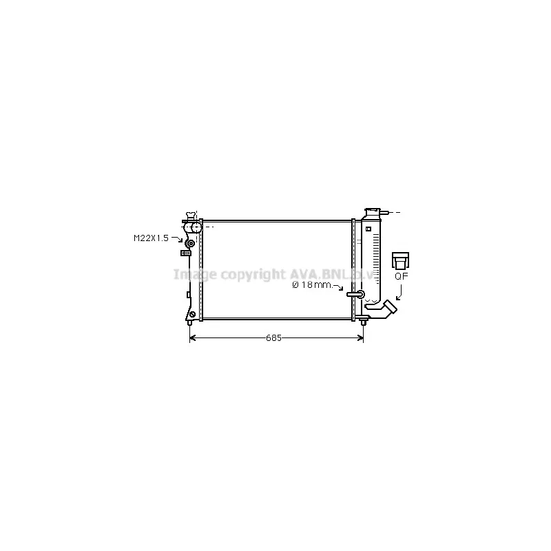 Radiateur, refroidissement du moteur AVA QUALITY COOLING CN2121