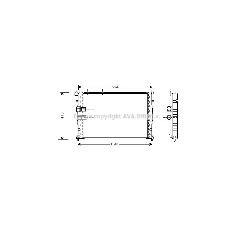 Radiateur, refroidissement du moteur AVA QUALITY COOLING CN2132