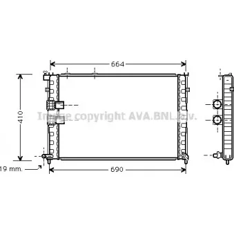 Radiateur, refroidissement du moteur AVA QUALITY COOLING CN2133