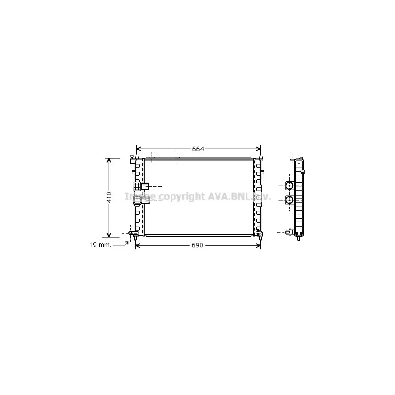 Radiateur, refroidissement du moteur AVA QUALITY COOLING CN2133