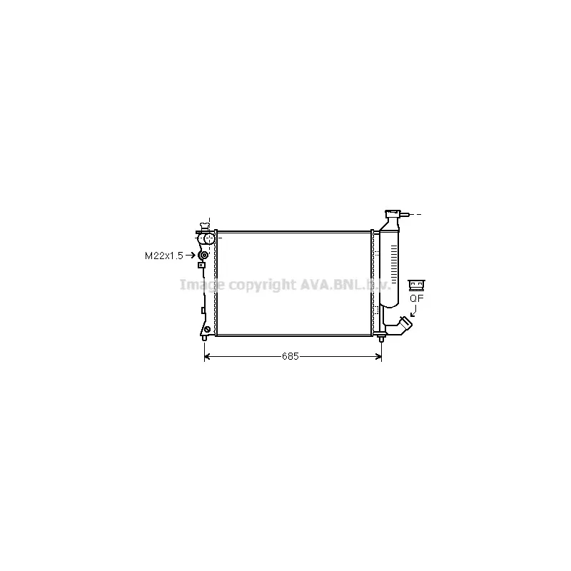 Radiateur, refroidissement du moteur AVA QUALITY COOLING CN2155