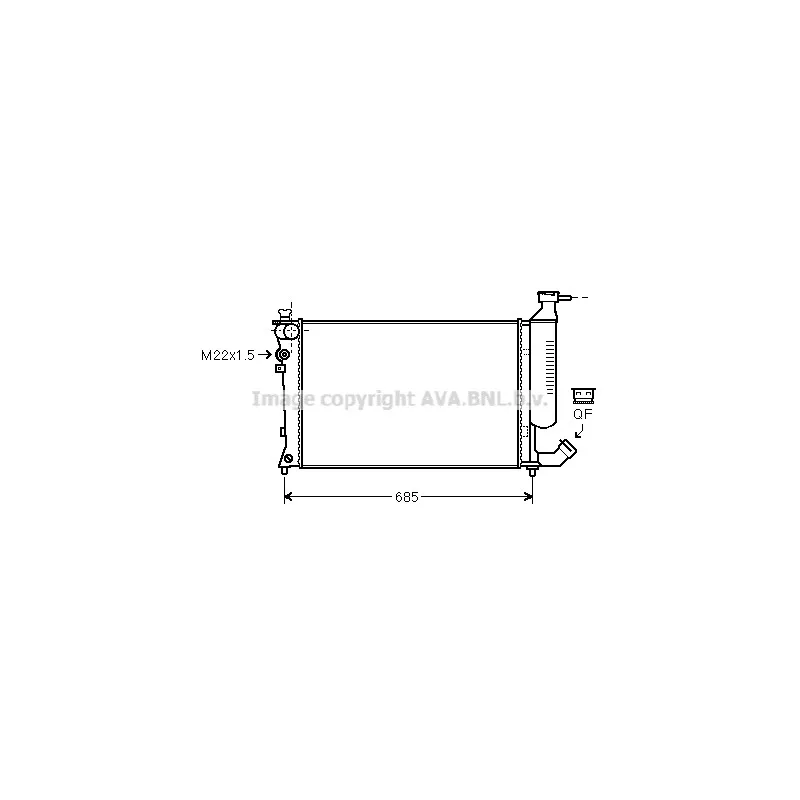 Radiateur, refroidissement du moteur AVA QUALITY COOLING CN2157