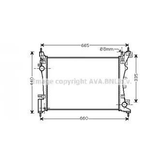 Radiateur, refroidissement du moteur AVA QUALITY COOLING CN2261