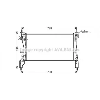 Radiateur, refroidissement du moteur AVA QUALITY COOLING CN2266