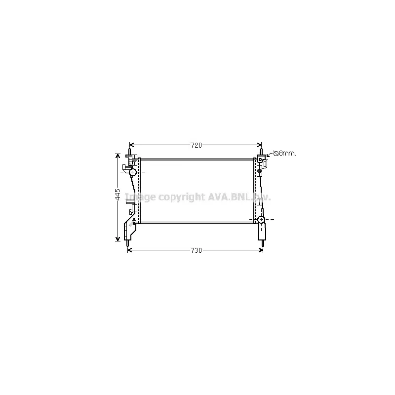 Radiateur, refroidissement du moteur AVA QUALITY COOLING CN2266