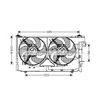 Ventilateur, refroidissement du moteur AVA QUALITY COOLING CN7518