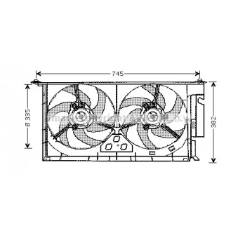 Ventilateur, refroidissement du moteur AVA QUALITY COOLING CN7543