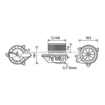 Moteur électrique, pulseur d'air habitacle AVA QUALITY COOLING CN8292