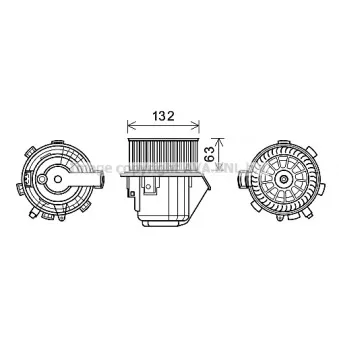 Moteur électrique, pulseur d'air habitacle AVA QUALITY COOLING