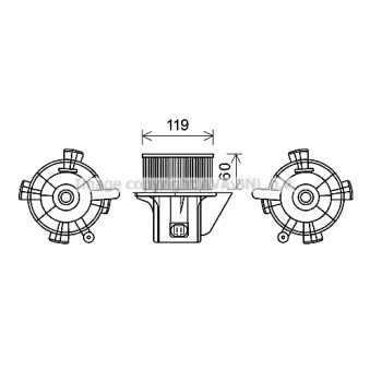 Moteur électrique, pulseur d'air habitacle AVA QUALITY COOLING CN8299