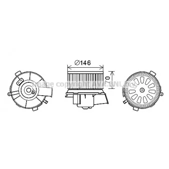 Moteur électrique, pulseur d'air habitacle AVA QUALITY COOLING