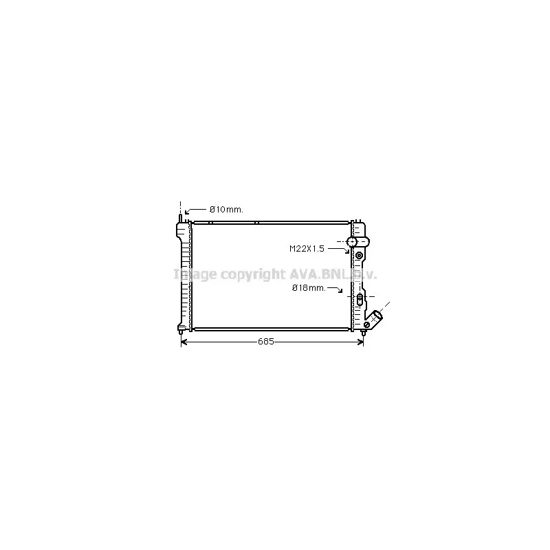 Radiateur, refroidissement du moteur AVA QUALITY COOLING CNA2071